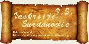 Vaskrsije Surdanović vizit kartica